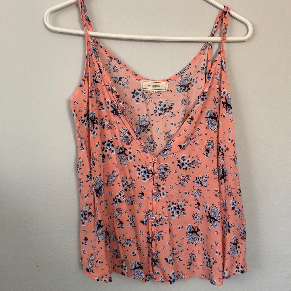 Pink and Blue Flower Top